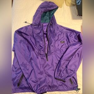 Women’s Vintage Purple Helly Hanson 90s Hooded Raincoat Pullover Outer Shell